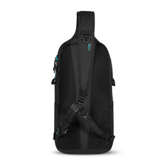 Anti-theft backpack on one shoulder Pacsafe ECO 12L - black made of econyl