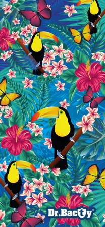 Beach towel with double-sided antibacterial coating Dr. Bacty 60x130 - toucan.