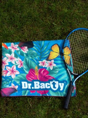 Beach towel with double-sided antibacterial coating Dr. Bacty 60x130 - toucan.