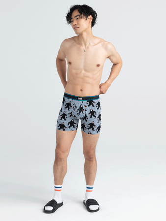 Breathable men's SAXX DAYTRIPPER Boxer Brief Fly with gorilla ball print - gray.