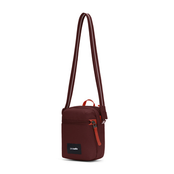 City anti-theft shoulder bag Pacsafe Go - burgundy