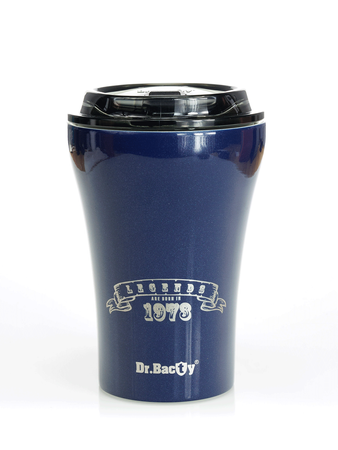 Coffee thermal mug with ceramic coating Dr. Bacty Apollo - 227 ml - blue - with your year of birth