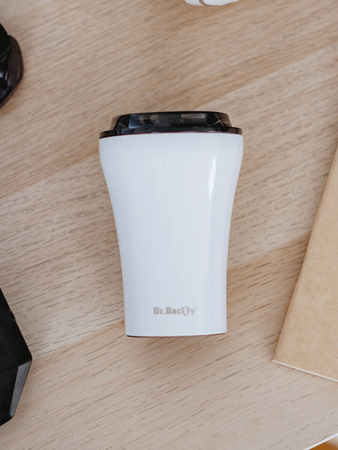 Coffee thermal mug with ceramic coating Dr. Bacty Apollo 227 ml - white