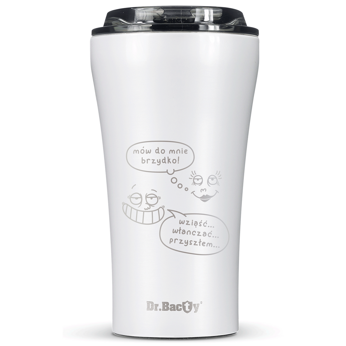 Dr.Bacty Apollo 2.0 thermal coffee mug - Talk to me - 360 ml - Glossy White