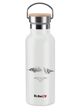 Dr.Bacty Iris stainless steel thermal bottle - white- Mont Blanc