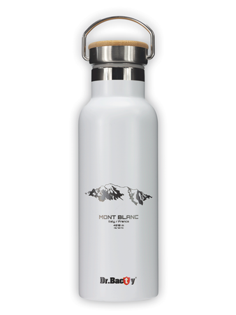 Dr.Bacty Iris stainless steel thermal bottle - white- Mont Blanc