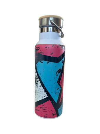 Dr.Bacty Iris steel thermal bottle - white - Geometric