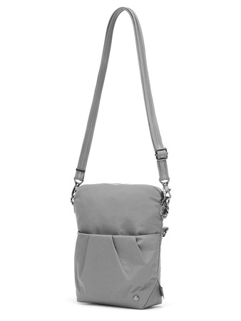 Folding women's anti-theft bag Pacsafe Citysafe CX Econyl® - light grey.