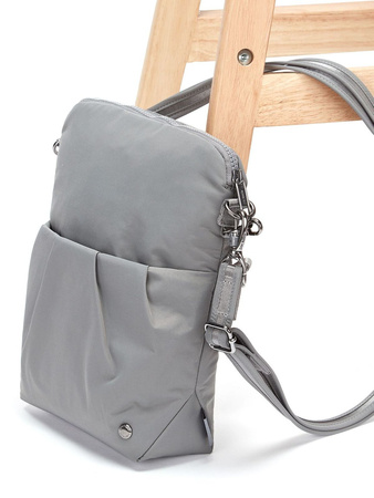 Folding women's anti-theft bag Pacsafe Citysafe CX Econyl® - light grey.