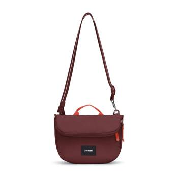 Folding women's anti-theft bag Pacsafe Go - burgundy