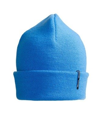 Knitted ID brand hat, blue