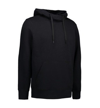 Male sweatshirt with a Core Black hooded by ID, Black