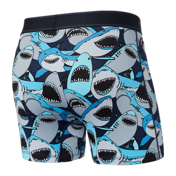 Men's SAXX DAYTRIPPER Boxer Brief Fly Sharks - navy blue.