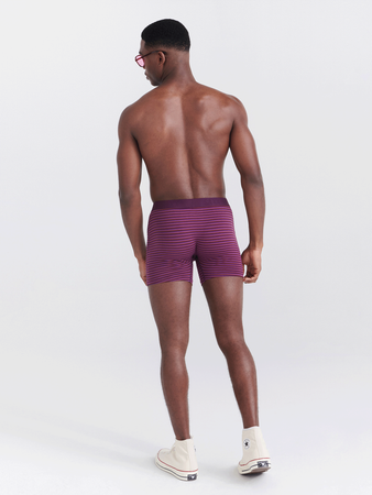 Men's SAXX ULTRA Boxer Brief with stripes - burgundy.