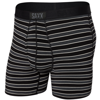 Men's SAXX Ultra Super Soft Boxer Shorts with Stripes - Black.