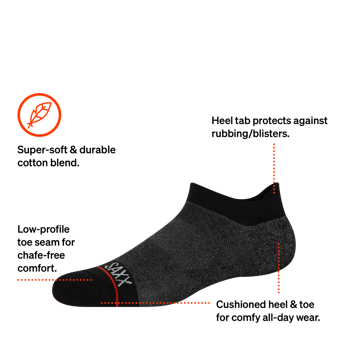 Men's ankle socks with cotton SAXX - black.