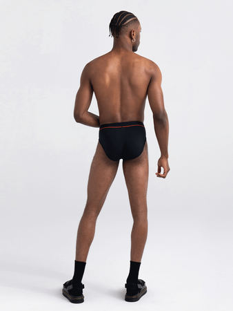 Men's comfortable SAXX NON-STOP STRETCH underwear with a fly - black.