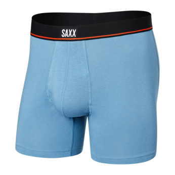 Men's elastic SAXX NON-STOP STRETCH Boxer Brief with fly - blue.