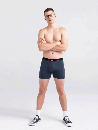 Men's elastic SAXX NON-STOP STRETCH Boxer Brief with fly - navy blue.