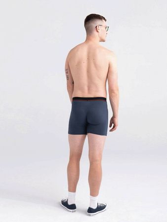 Men's elastic SAXX NON-STOP STRETCH Boxer Brief with fly - navy blue.