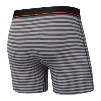 Men's elastic SAXX NON-STOP STRETCH Boxer Brief with striped fly - gray.