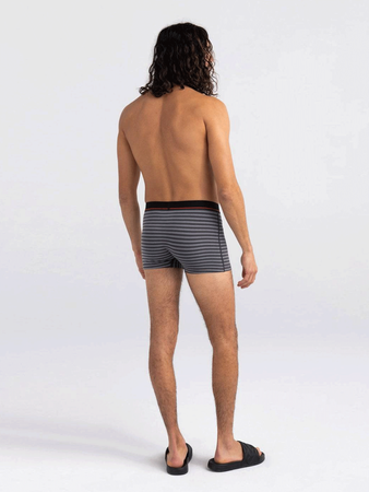 Men's elastic short SAXX NON-STOP STRETCH Trunk with striped fly - gray.