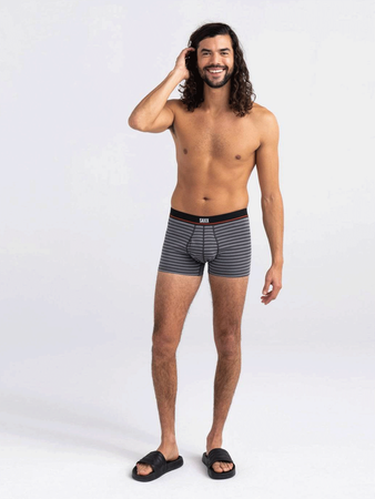 Men's elastic short SAXX NON-STOP STRETCH Trunk with striped fly - gray.