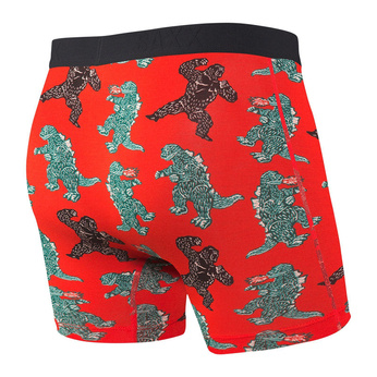 Men's quick-drying SAXX VIBE Boxer Brief Godzilla and King Kong - red.