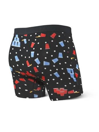 Men's quick-drying SAXX VIBE Boxer Briefs beer game - black.