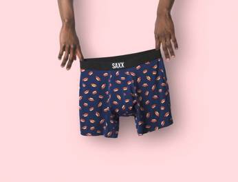 Men's quick-drying SAXX VIBE Boxer Briefs - navy blue.