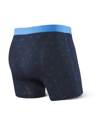 Men's quick-drying SAXX VIBE Boxer Briefs with arrows - navy blue.