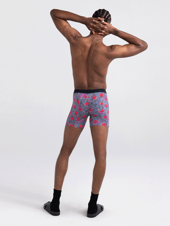 Men's quick-drying SAXX VIBE Boxer Briefs with hearts - gray.