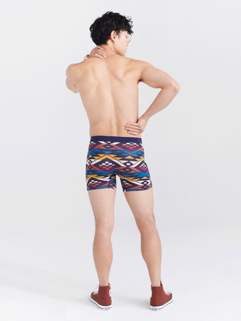 Men's quick -drying male boxers Saxx vibe super soft geometric pattern - navy blue