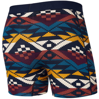 Men's quick -drying male boxers Saxx vibe super soft geometric pattern - navy blue