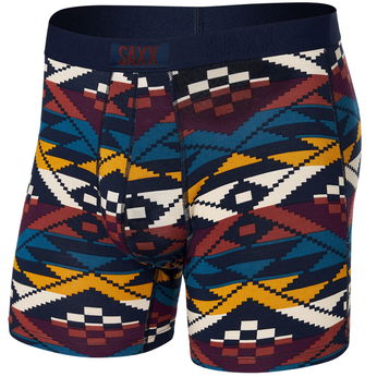 Men's quick -drying male boxers Saxx vibe super soft geometric pattern - navy blue