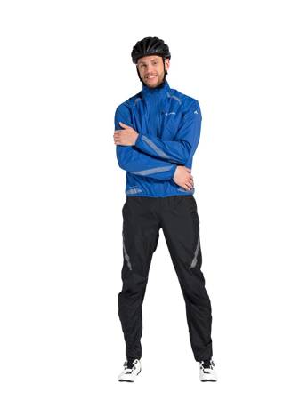 Men's rain pants with Vaude Luminum Performance II reflectors - Black