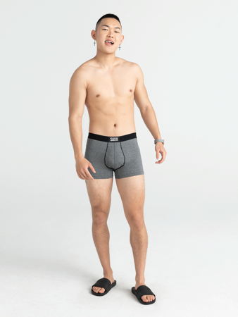 Men's short quick-drying SAXX VIBE Trunk - grey melange.