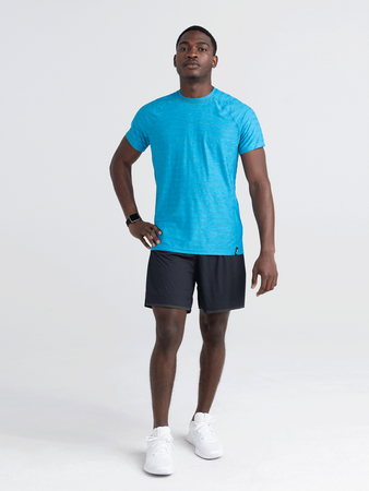 Men's short-sleeved sports t-shirt made from recycled materials SAXX HOT SHOT - blue.