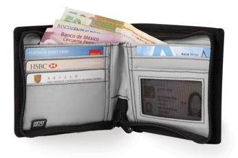 Men's small RFID Pacsafe Z100 wallet - black