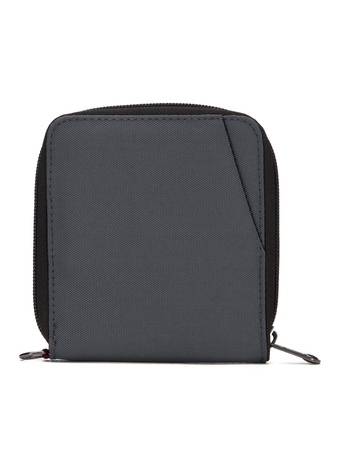 Men's small RFID Pacsafe wallet - dark gray.