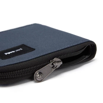 Men's small RFID Pacsafe wallet - navy blue