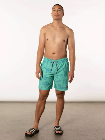 Men's swim shorts with 2-in-1 pockets SAXX OH BUOY - celestial surfing - green.