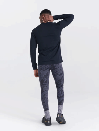 Men's thermal active leggings with long legs SAXX ROAST MASTER Tight Pomo Camo - Navy Blue.