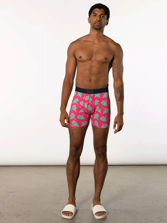 Men's trekking / sports boxers with the Saxx Quest Boxer Brief Fly pink drain