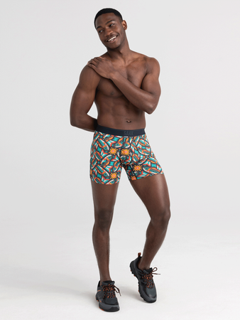 Men's trekking / sports boxers with the Saxx Quest Boxer Brief fly flying fish