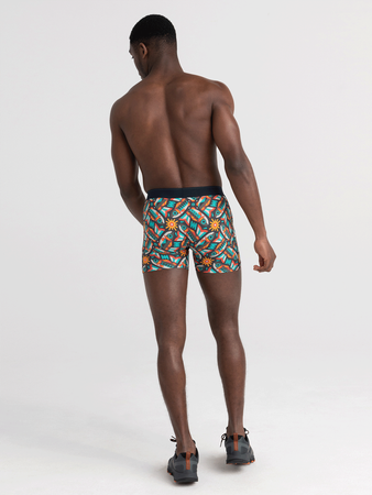 Men's trekking / sports boxers with the Saxx Quest Boxer Brief fly flying fish