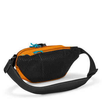 Pacsafe ECO anti-theft hip pack - orange made from econyl.