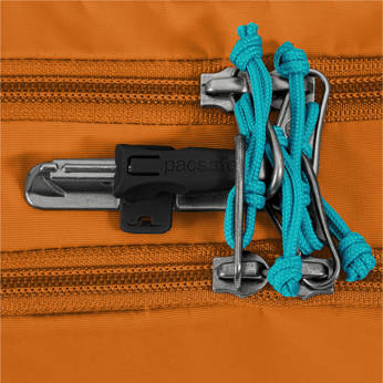 Pacsafe ECO anti-theft hip pack - orange made from econyl.