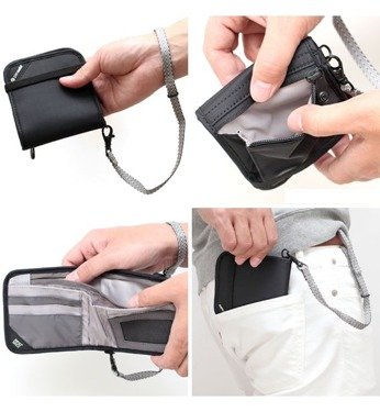 Pacsafe RFIDsafe v100 small anti-theft wallet - black