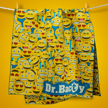 Quick-drying antibacterial double-sided towel 60x130 – emoticons